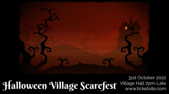 Halloween Video Bats & Haunted House Ecrã digital (16:9) template