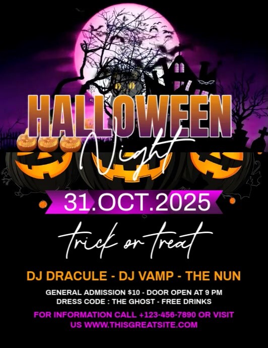 Halloween Video Flyer (us Letter) template