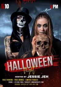 Halloween Video Poster A4 template