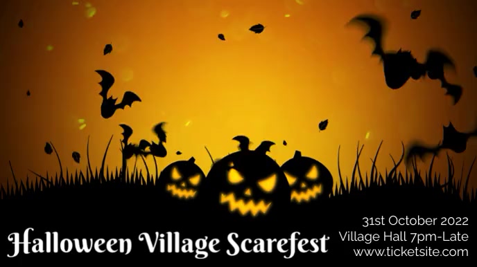 Halloween Video Pumpkins & Bats Digital Display (16:9) template