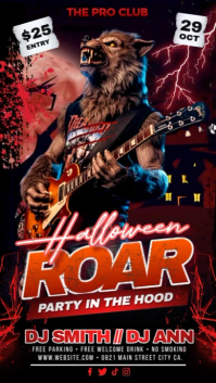 Black Halloween Rock Party Instagram-verhaal Template