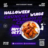 Schwarz Halloween Wings Promotion Iphosti le-Instagram Template