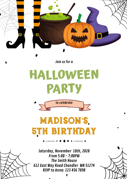 Modele Invitation D Anniversaire De Sorciere D Halloween Postermywall Modele Invitation D Anniversaire De Sorciere D Halloween Postermywall
