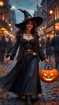 Черный Halloween Celebration Instagram Reel Template