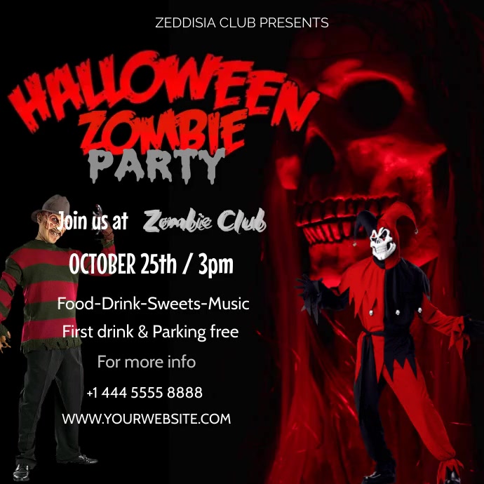 halloween zombie party flyer template | PosterMyWall Halloween zombie party flyer template | PosterMyWall