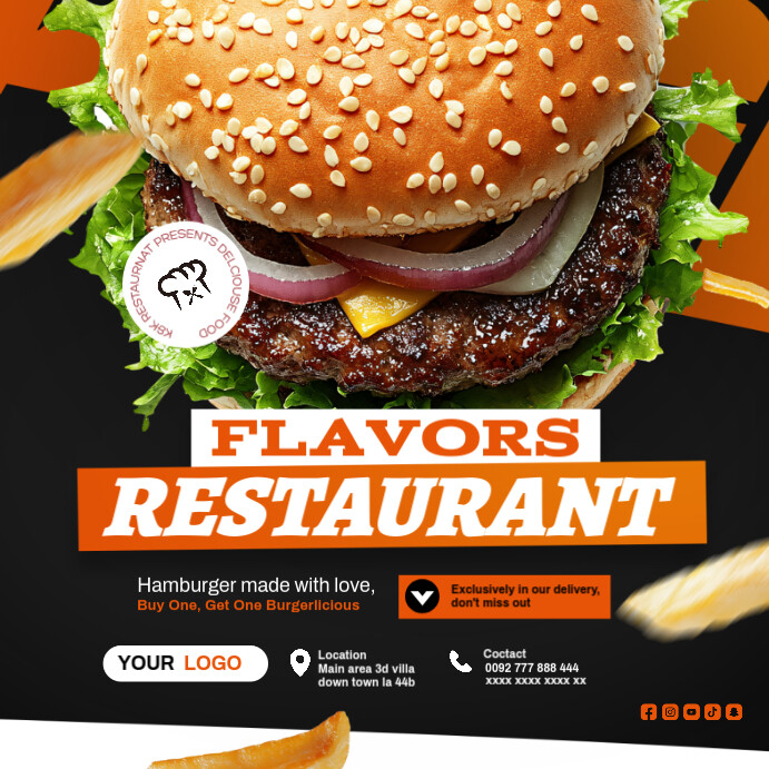 Hamburger ad Template | PosterMyWall