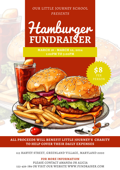 Hamburger Fundraiser A4 template