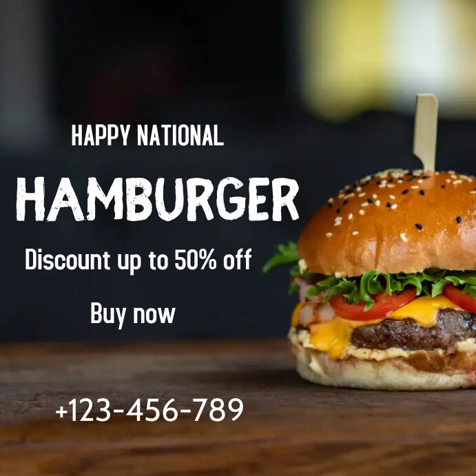 Hamburger sale points Instagram Post template