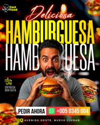 Noir Burger Promotion Instagram Portrait Template