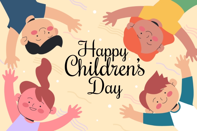 Hand drawn flat world children's day backgrou Template | PosterMyWall