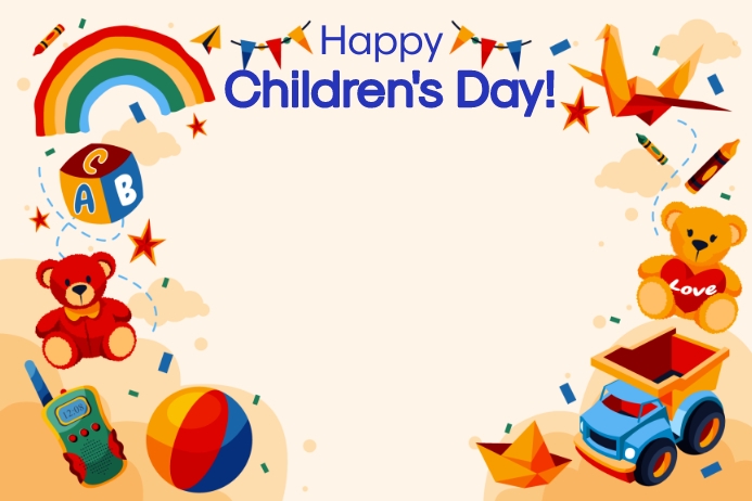 Copy of Hand drawn flat world children's day backgrou | PosterMyWall