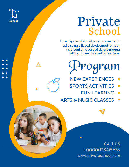Private Lesson Poster Example Hand drawn private school poster Template | PosterMyWall