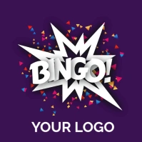 Hand Painted Bingo Colorful Confetti Logo template