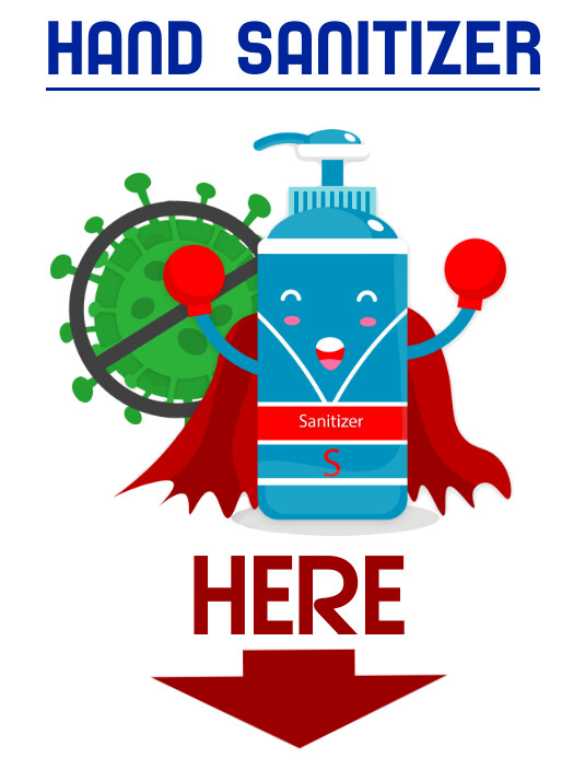 Hand Sanitizer Here Label Template PosterMyWall