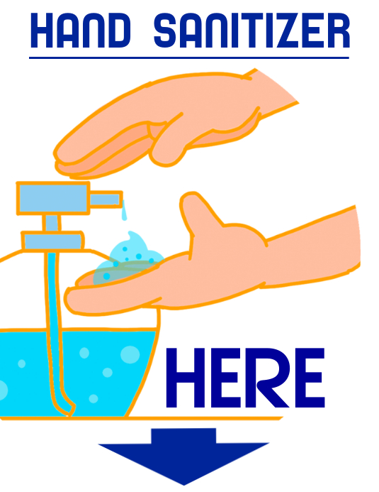 Hand sanitizer here label Flyer (Letter pang-US) template