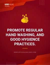 Hand Washing Office Employee Guidance Poster Flyer (US Letter) template