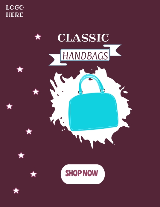 HANDBAG Løbeseddel (US Letter) template