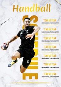 Handball schedule poster A4 template