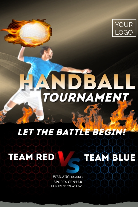 handball tournament 海报 template