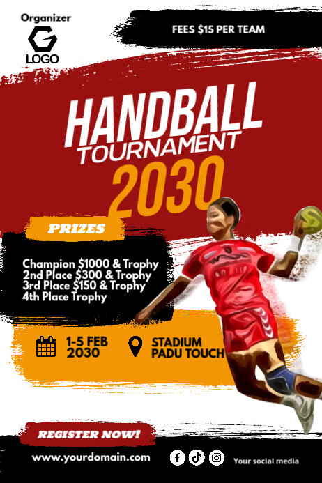 Handball Tournament Poster Template | PosterMyWall