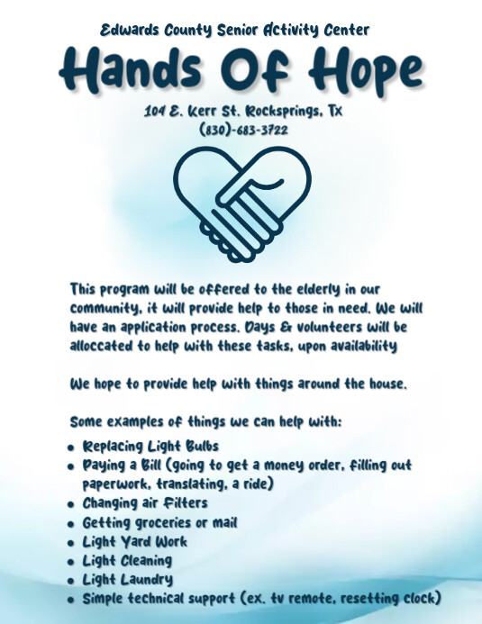 Hands Of Hope Flyer (US Letter) template