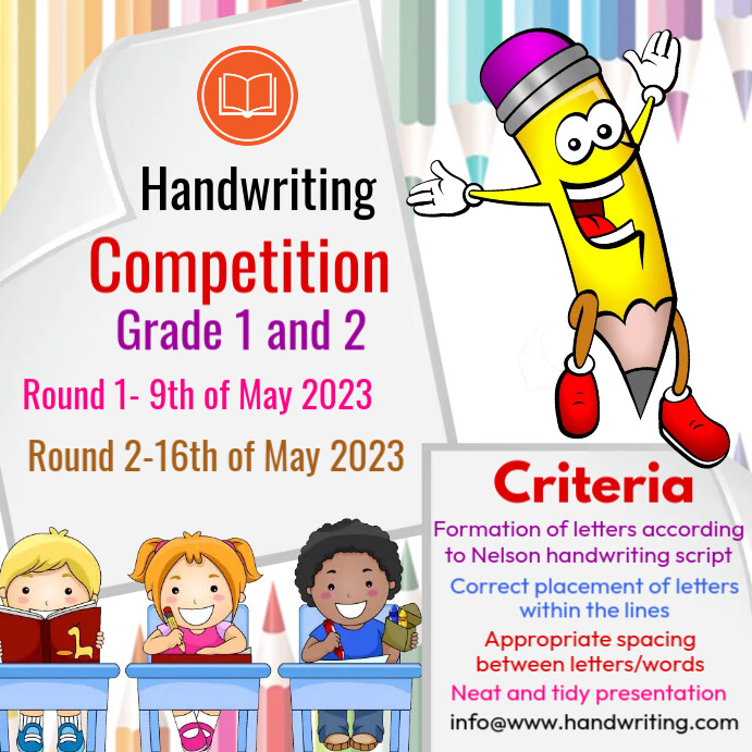 handwriting competition, school poster Template | PosterMyWall