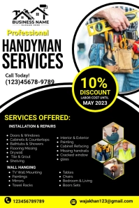 handyman flyer, plumber flyer, construction f Banner 4' × 6' template