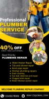 handyman flyer, plumber flyer, construction f Roll Up Banner 3' × 6' template