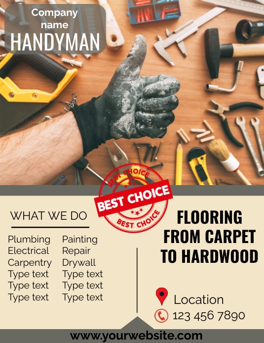 Handyman flyer Pamflet (VSA Brief) template