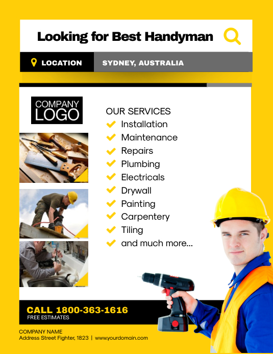 Handyman Professional Services Flyer Template PosterMyWall