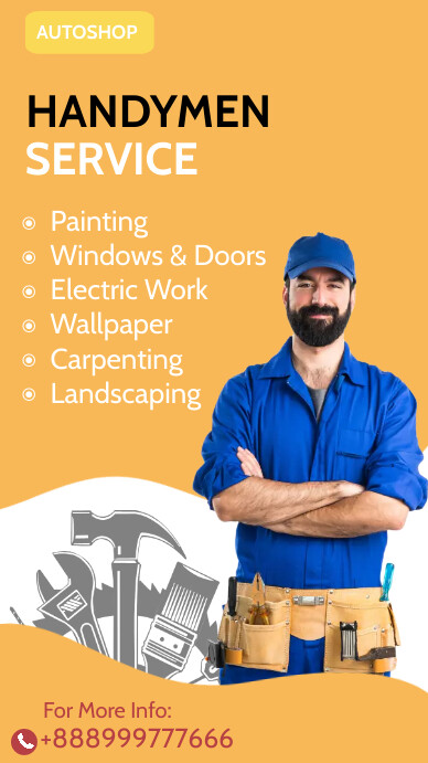 Handyman Example Handyman service Template | PosterMyWall