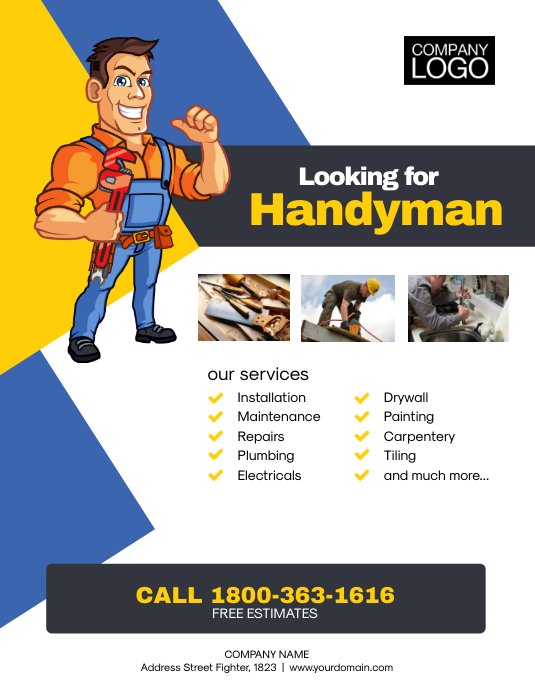 Handyman Service Flyer Poster 传单(美国信函) template