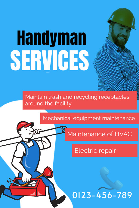 Handyman service poster template