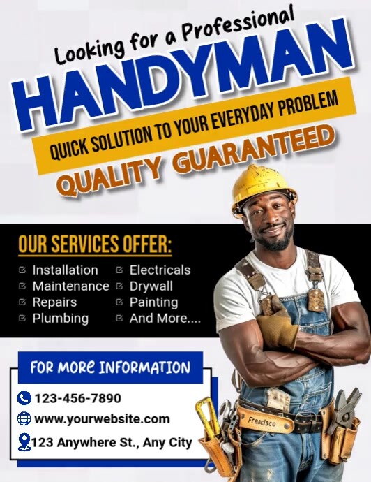 Handyman Service Template 传单(美国信函)