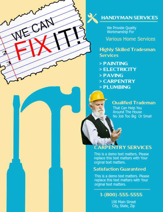 Handyman Service Template PosterMyWall