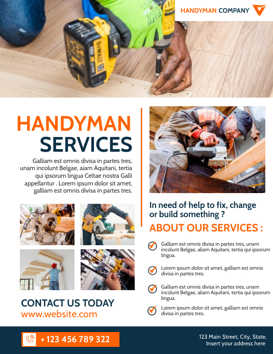 Copy of handyman services flyer advertising PosterMyWall