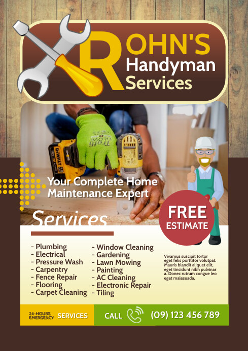 Handyman Services Flyer Template PosterMyWall Handyman services flyer template postermywall
