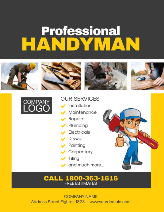 Handyman Services Flyer Poster Template PosterMyWall