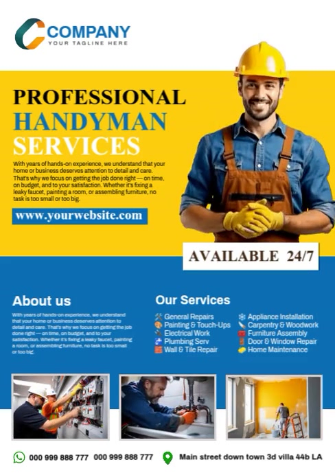 Handyman services video template A4