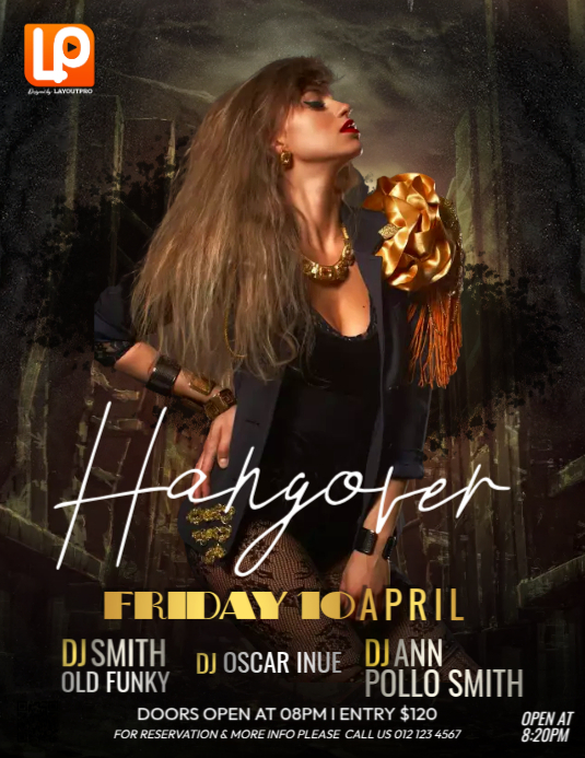 Hang Over Night Party 传单(美国信函) template