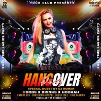 Hang Over Night Party Flyer Instagram Post template