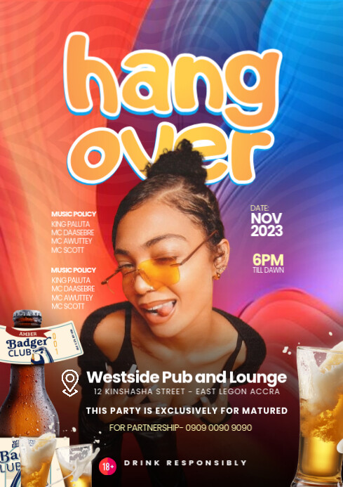 Hang Over Party Design Template A4