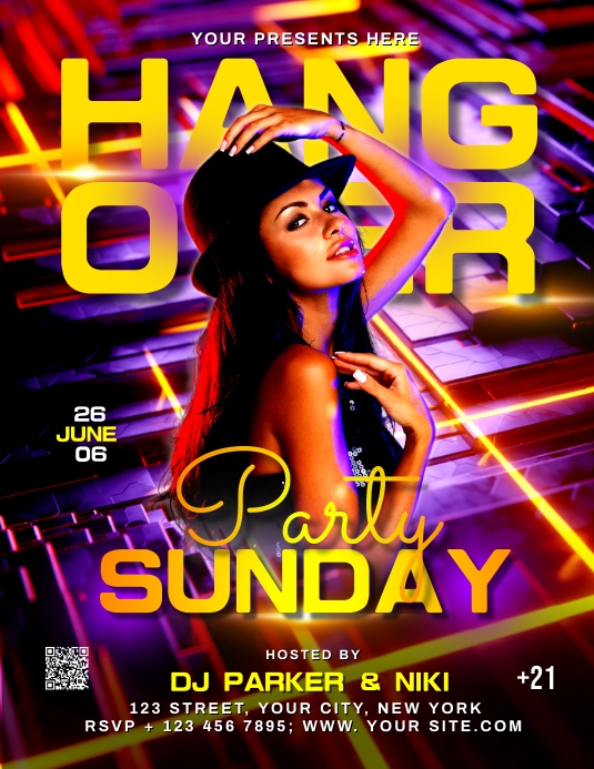 HANG OVER PARTY 传单(美国信函) template