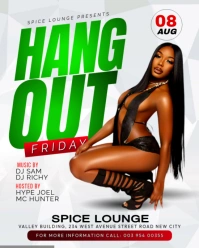 Hangout friday sexy night club event online ad social media promotion poster editable flyer template Instagram Portrait