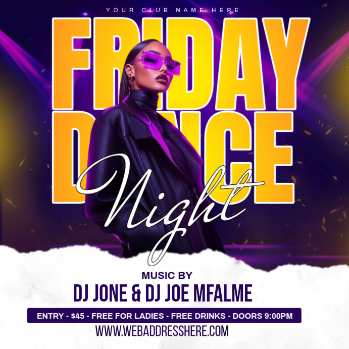 Hangover Friday flyer template Publicação no Instagram