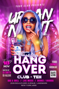 Morado Urban Night Club Event Poster Template