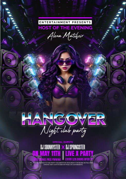 Hangover party A4 template