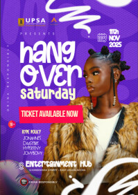 Hangover Saturday Party Design Template A4