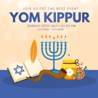 Hanukah,festival,event, yom kippur Post Instagram template