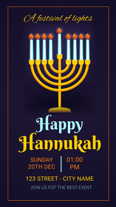 Yom kippur, hanukkah Instagram Story template